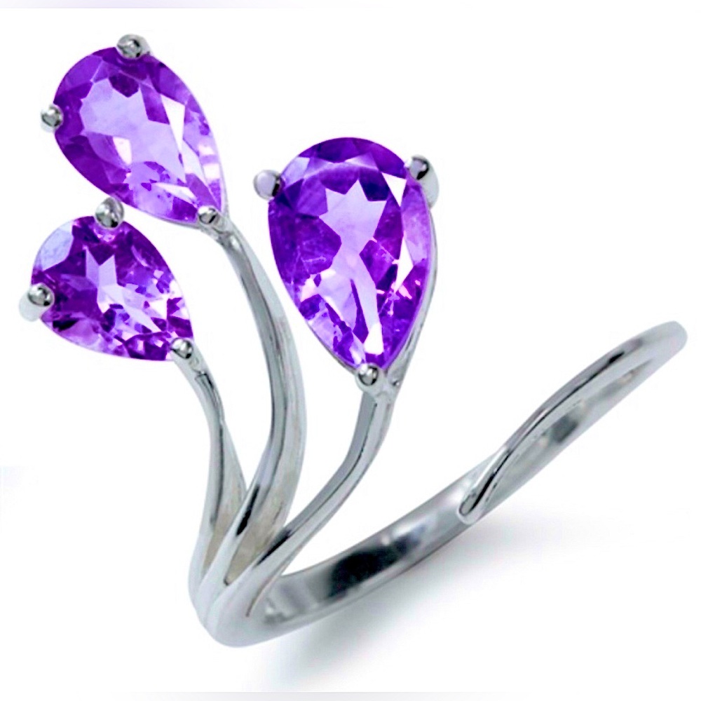 Rich Purple Classic Memory Vintage Amethyst Vine Ring